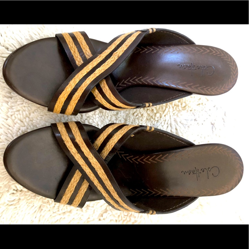 Cole Haan new never worn size 9b wood lower and leather straps
